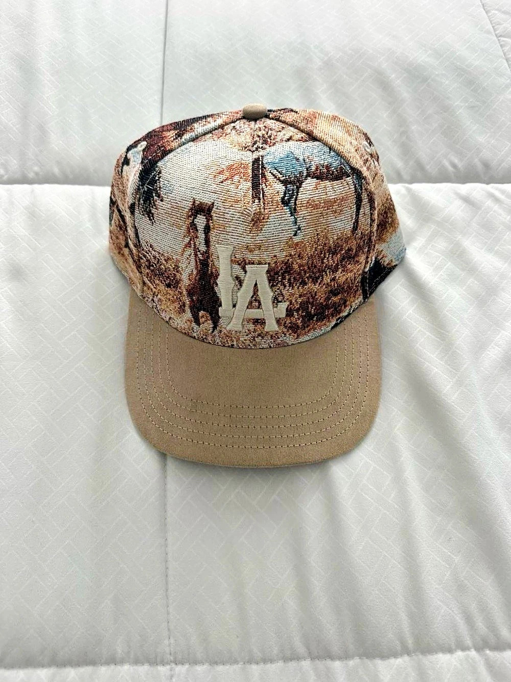 American Needle LA Jacquard Horses Snapback Hat Brown & Blue